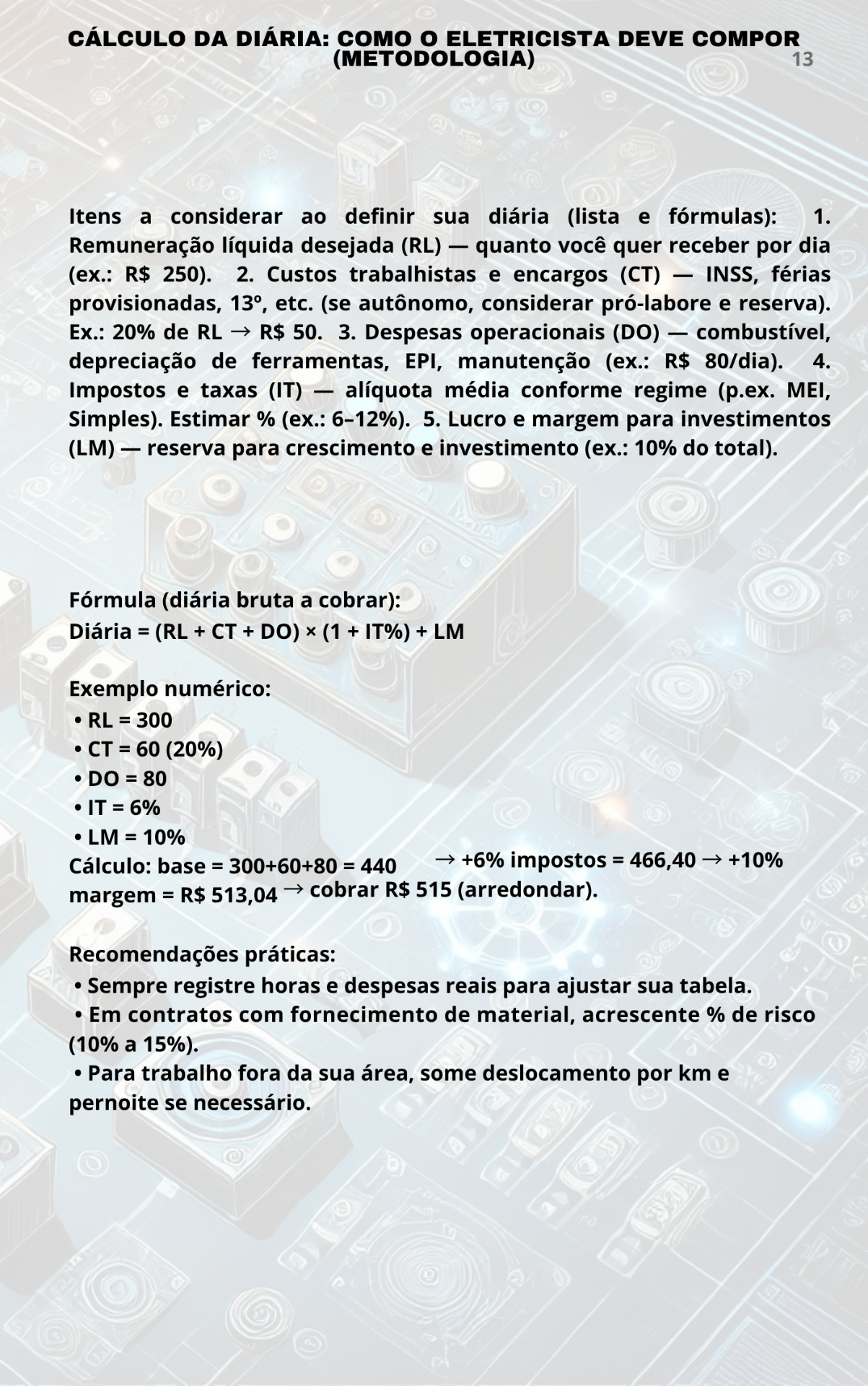Cálculo da diária (metodologia)